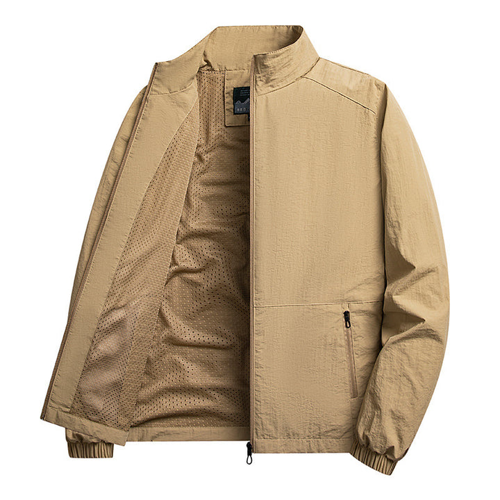 Herren Leichte windabweisende Fleecejacke mit Stehkragen und Reißverschlusstaschen Echo Archiv