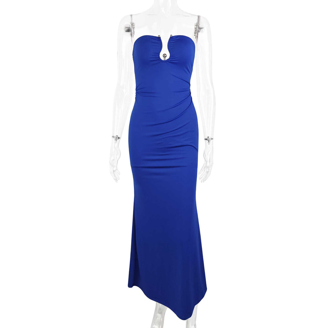 Damen Elegantes trägerloses Maxikleid mit raffiniertem Schlüssel-Ausschnitt und figurformendem Schnitt Echo Archiv