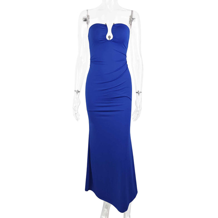 Damen Elegantes trägerloses Maxikleid mit raffiniertem Schlüssel-Ausschnitt und figurformendem Schnitt Echo Archiv