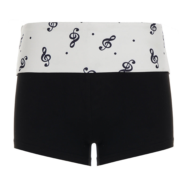 Damen Bade-Shorts mit verspieltem Notenmuster und bequemem Bund Echo Archiv