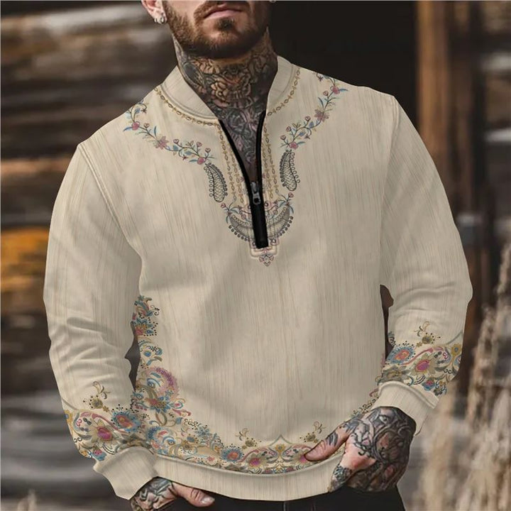 Herren Sweatshirt mit modischem Reißverschluss Echoarchiv