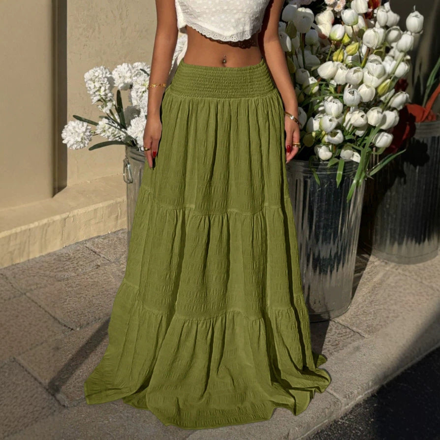 Damen Maxirock im lässigen Boho-Stil mit voluminösen Stufen Echo Archiv