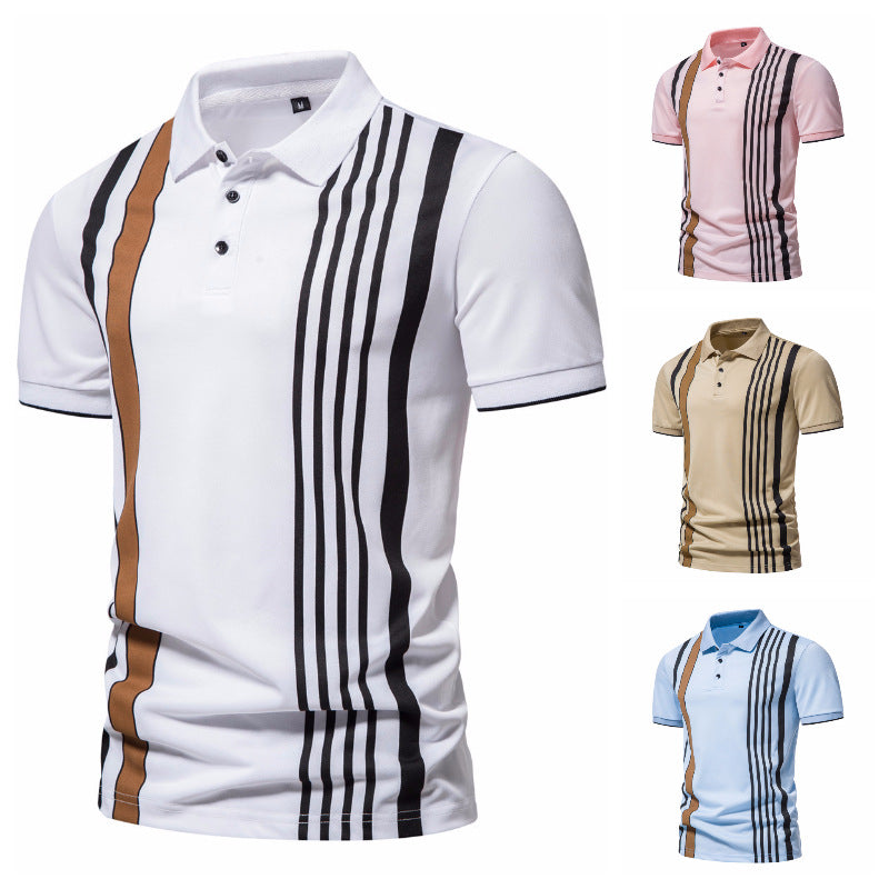 Herren Poloshirt mit modernen Streifen und atmungsaktiven Eigenschaften Echoarchiv