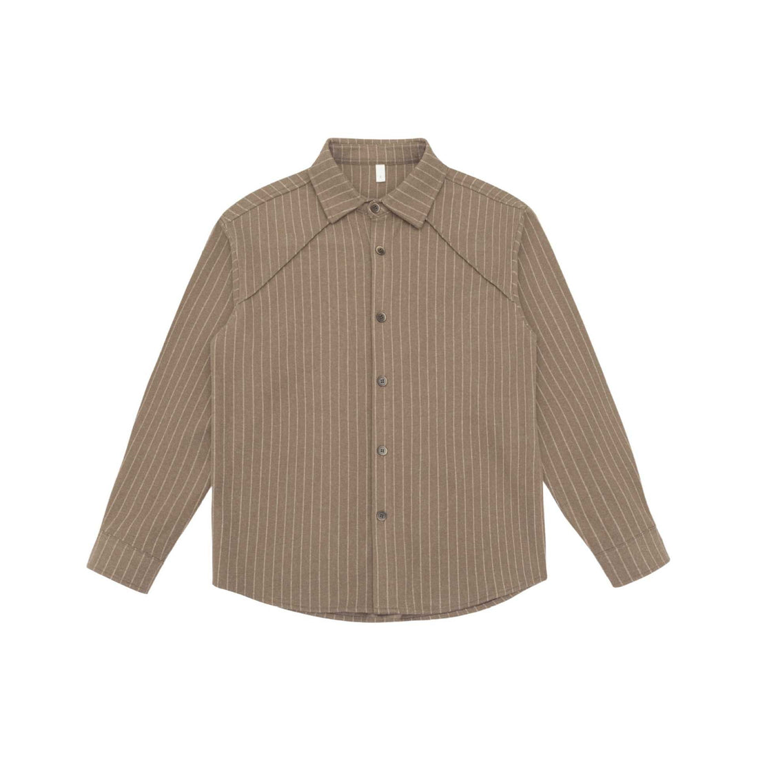 Damen Oversize-Hemdjacke mit markanter Schulterpasse und Nadelstreifen Echoarchiv