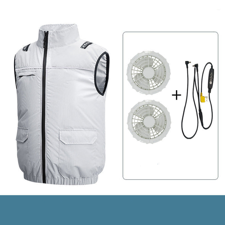 Unisex nan leichte kühlende Arbeitsweste mit integrierten Ventilatoren und externem Akku Echo Archiv