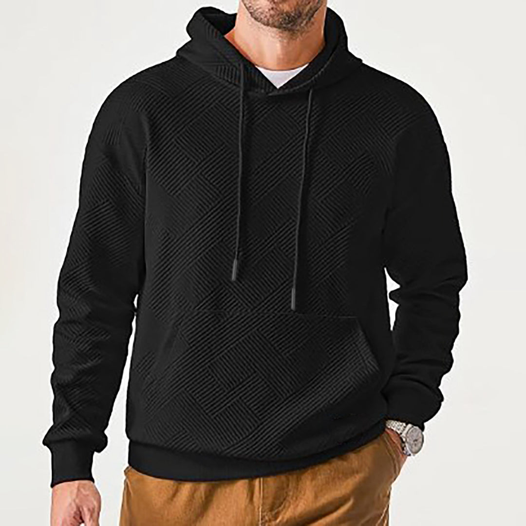 Herren Hoodie mit strukturiertem Design und praktischer Kängurutasche Echoarchiv