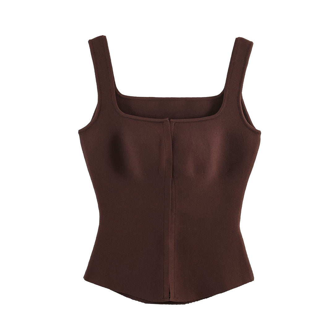 Damen tailliertes Camisole-Top mit quadratischem Ausschnitt und elastischem Material Echo Archiv