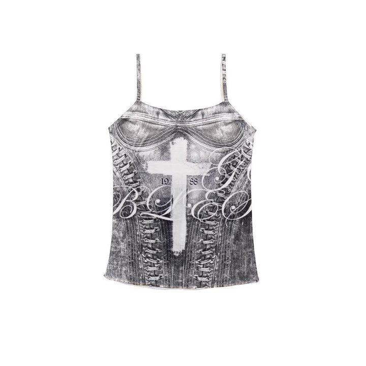Damen Camisole-Top mit grafischem Druck und verführerischem Schnitt Echo Archiv