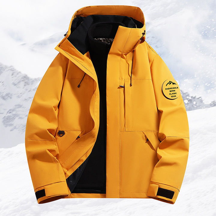 Männer Schicht Schnee Sportjacke mit atmungsaktiver Membran und verstellbarem Kapuze – Marzano