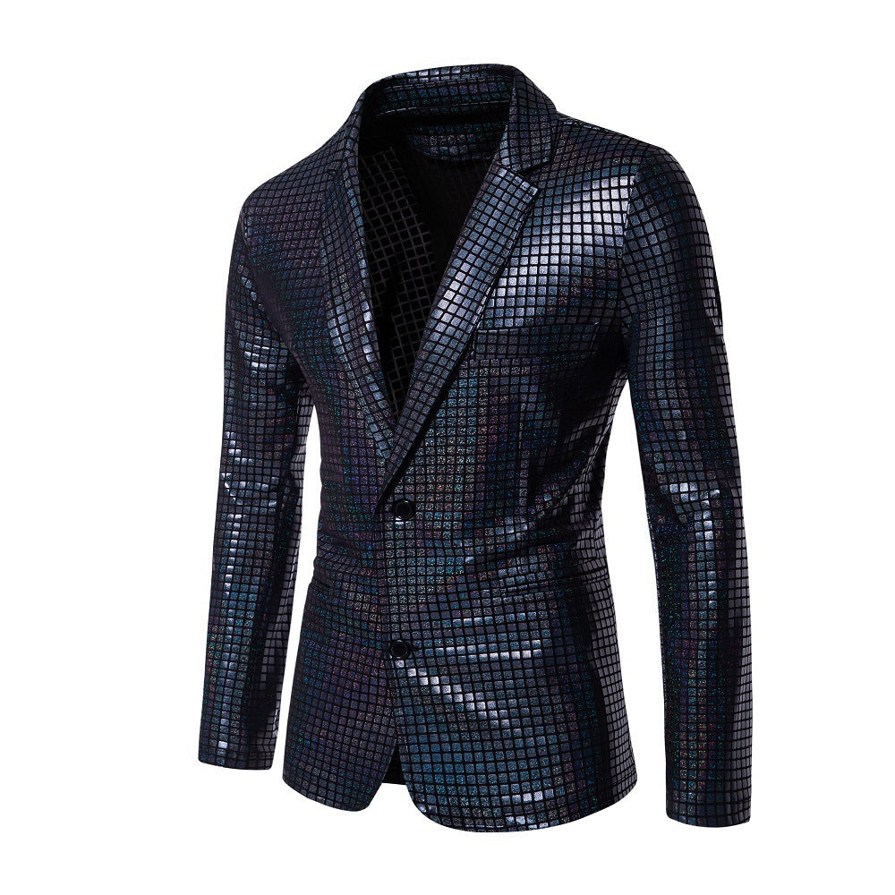 Herren glänzender Paillettenblazer mit modernem Design Echoarchiv