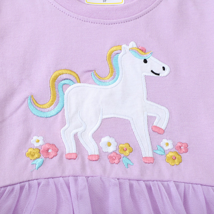 Mädchen Tüllkleid mit feiner Einhorn-Stickerei Echo Archiv