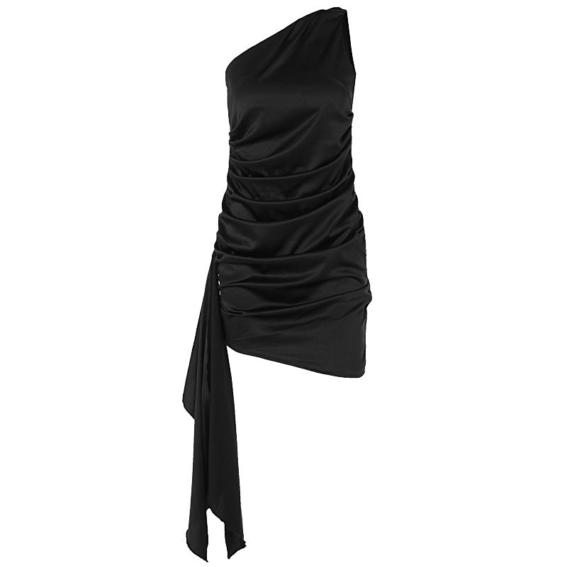 Damen Minikleid mit asymmetrischem Design und raffinierten Drapierungsdetails Echo Archiv