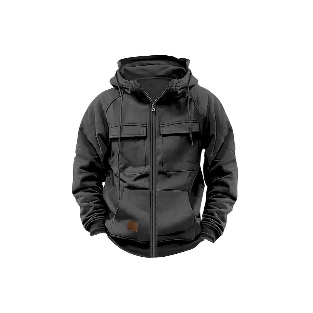 Herren Fleecejacke mit hohem Kragen und praktischen Taschen Echoarchiv