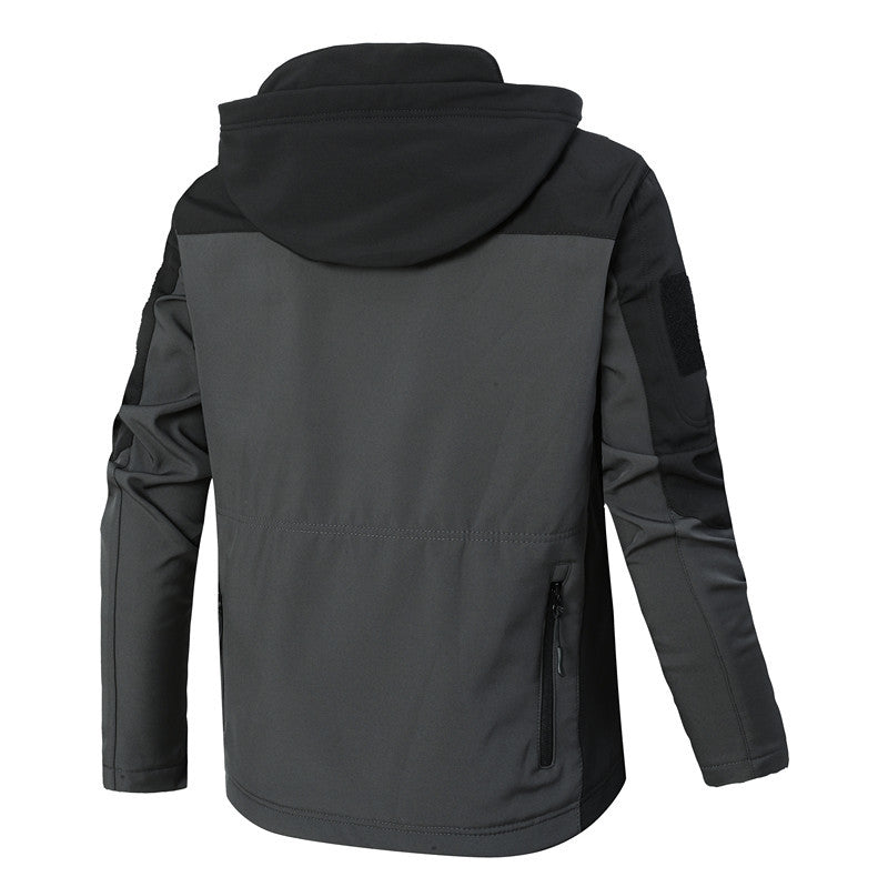 Herren winddichte Softshelljacke mit Kapuze und wasserabweisender Membran Echoarchiv