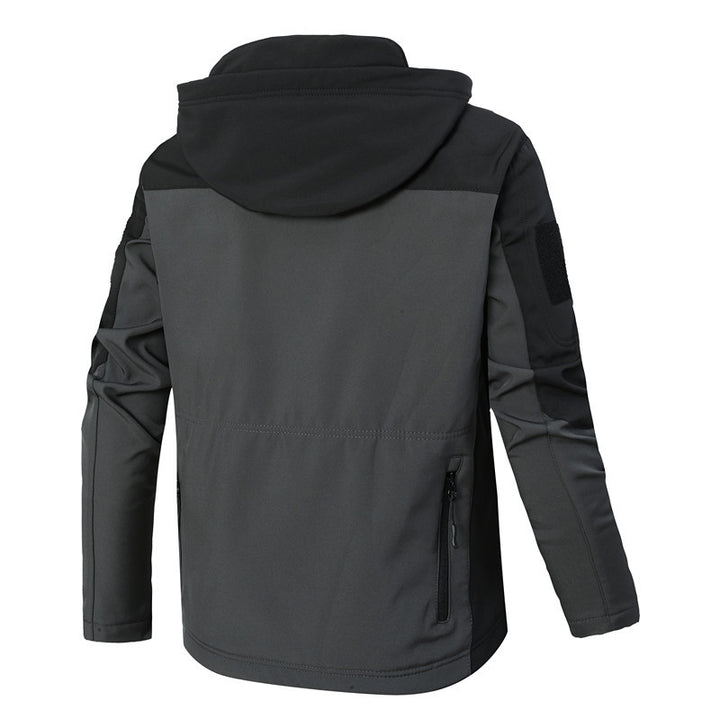 Herren winddichte Softshelljacke mit Kapuze und wasserabweisender Membran Echoarchiv