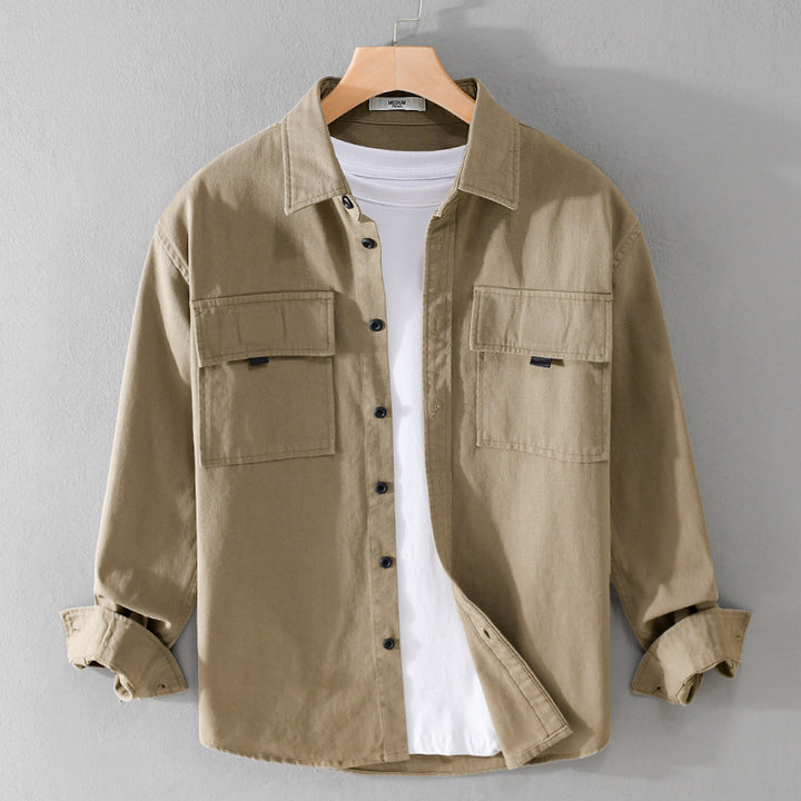 Herren Hemdjacke aus robustem Baumwolltwill mit zwei Brustklappen und Relaxed‑Fit Echoarchiv