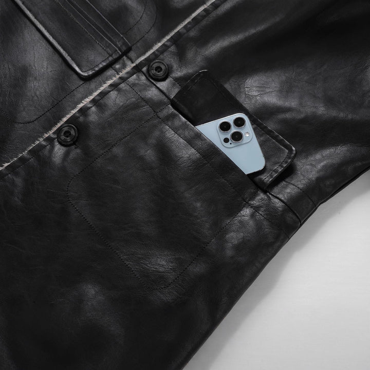 Herren Elegante Lederjacke mit Warmfutter Echo Archiv