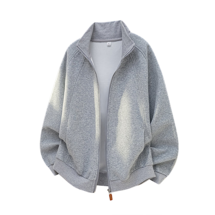 Unisex Oversize Reißverschluss-Sweatjacke mit Stehkragen und Raglanärmeln Echo Archiv