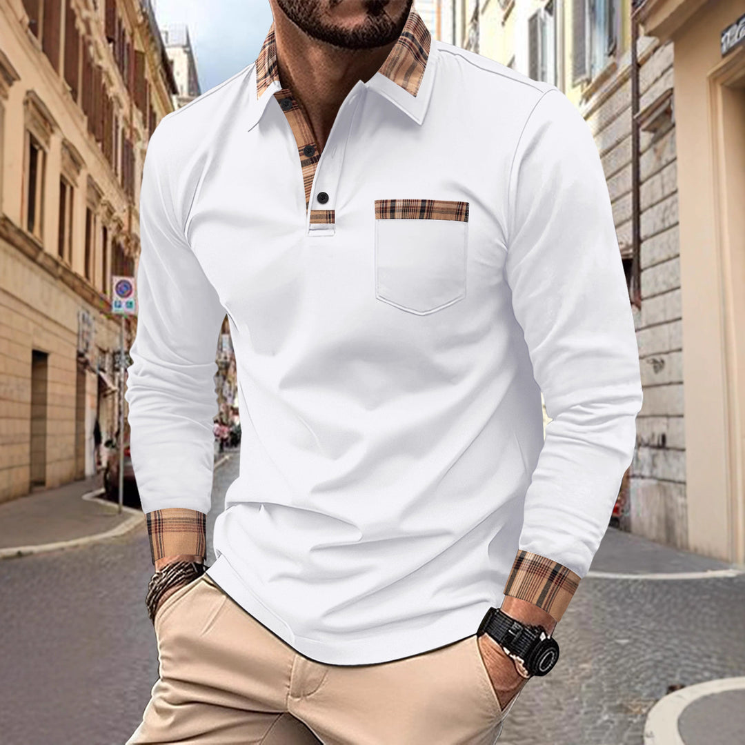 Herren Poloshirt mit Kontrastkragen und modischen Akzenten Echoarchiv