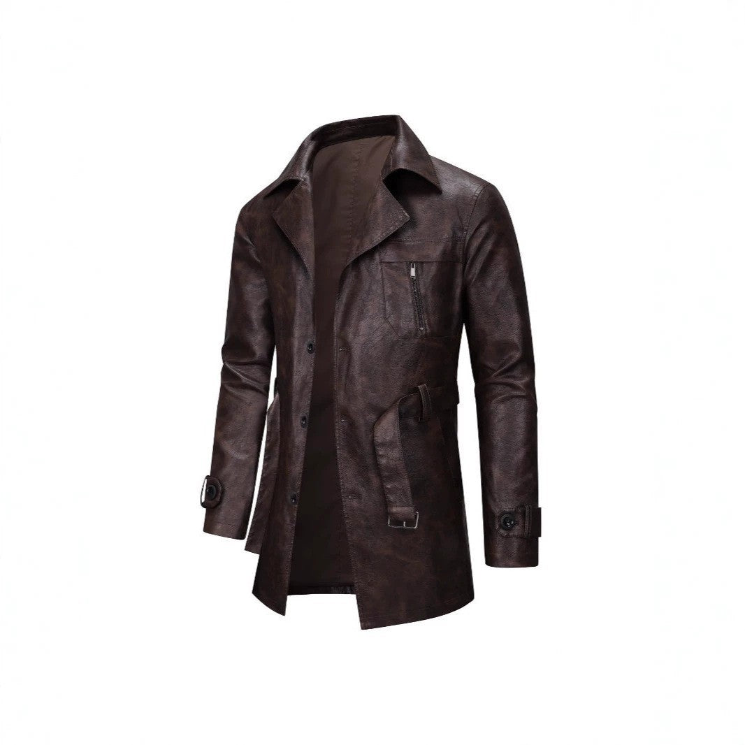Herren Elegante Kunstlederjacke mit praktischen Taschen Echo Archiv