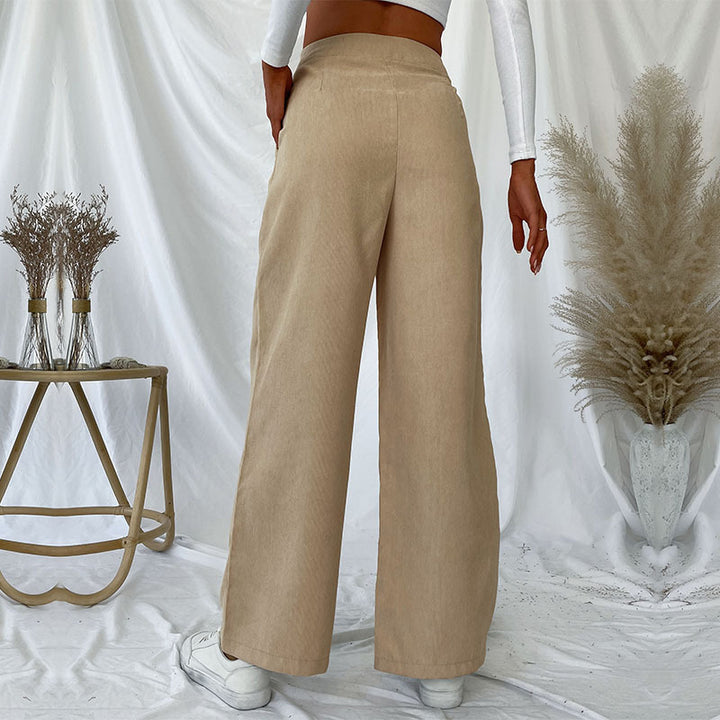 Damen Elegante Hochwaisted Hose mit weitem Bein Echo Archiv