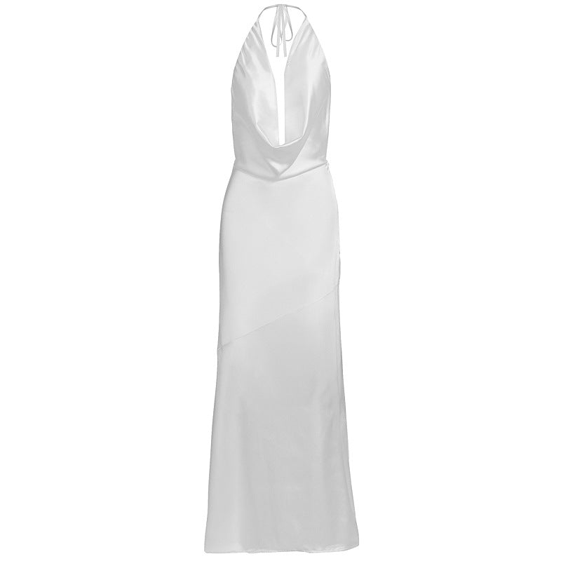 Damen elegantes Chiffon-Maxikleid mit tiefem Rückenausschnitt und raffiniertem Wickeldesign Echo Archiv
