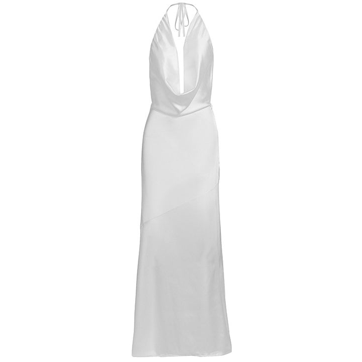 Damen elegantes Chiffon-Maxikleid mit tiefem Rückenausschnitt und raffiniertem Wickeldesign Echo Archiv