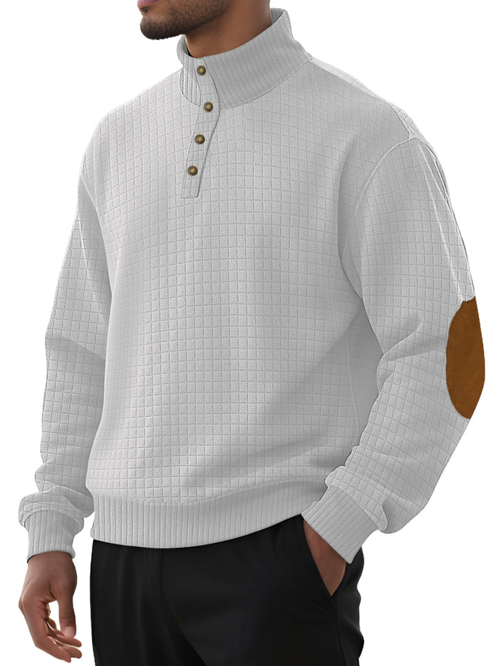 Herren Pullover mit strukturiertem Design und Knopfleiste Echoarchiv