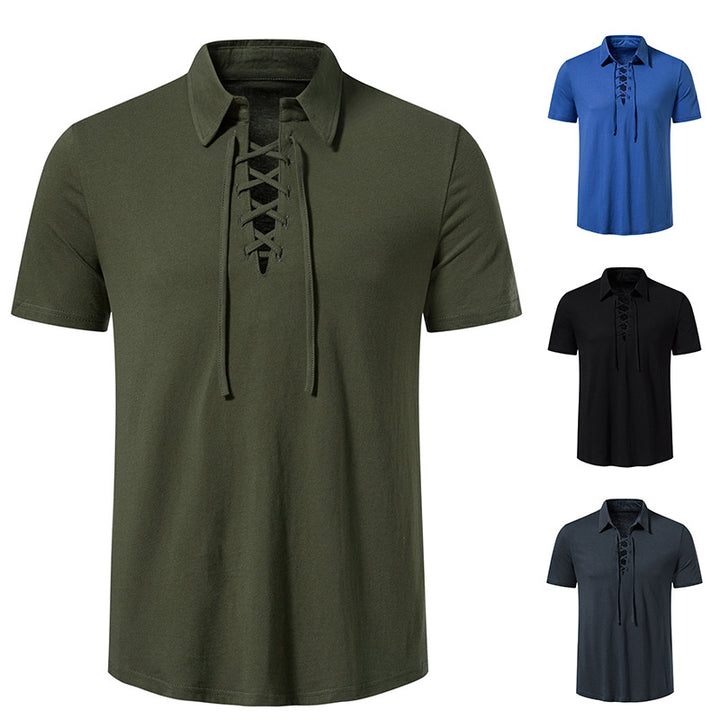 Herren Poloshirt mit modernem Schnürdesign und hochwertiger Baumwollqualität Echoarchiv
