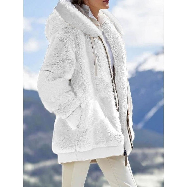 Damen nan kuschelige Kapuzen-Teddyjacke mit wattiertem Innenfutter und Rippbündchen Echo Archiv