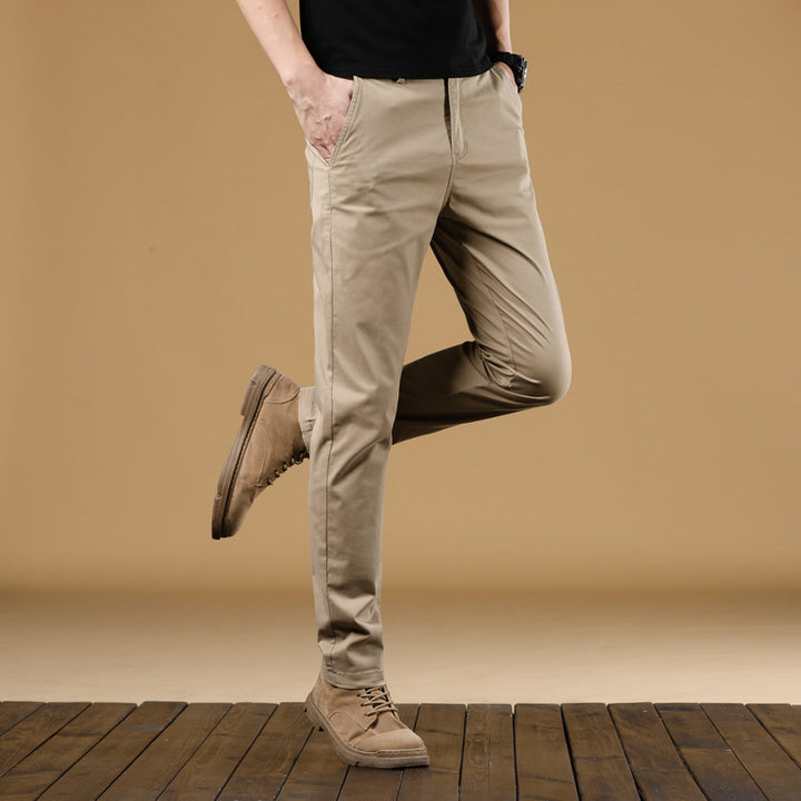 Herren Slim-Fit Baumwoll-Chinohose mit elastischem Bund und geradem Bein Echo Archiv