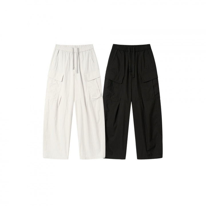 Unisex Weite Cargo-Hose mit elastischem Bund, Tunnelzug und aufgesetzten Klappentaschen Echo Archiv