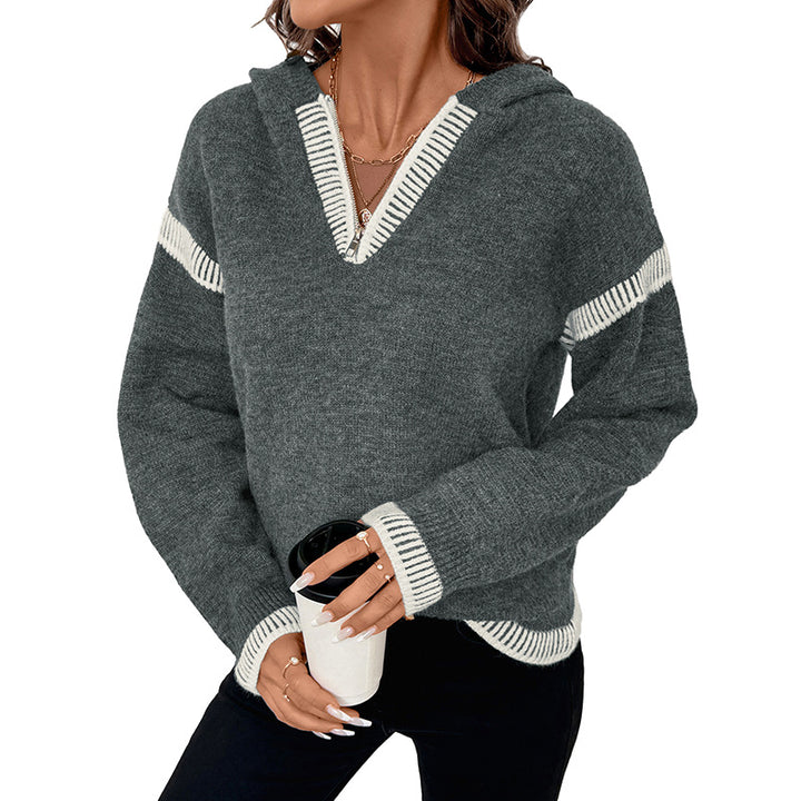 Damen Modischer Pullover mit Reißverschluss und Kapuze Echo Archiv