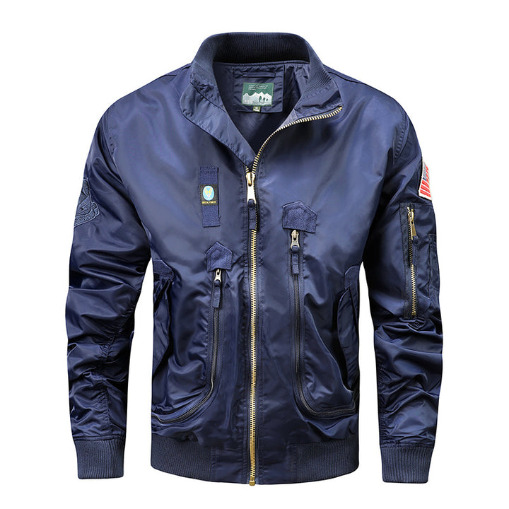 Herren Nylon-Bomberjacke im Fliegerstil mit Utility-Taschen und Ärmel-Fach Echo Archiv