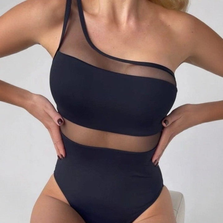 Damen Stylischer Monokini mit Mesh-Einsätzen Echo Archiv