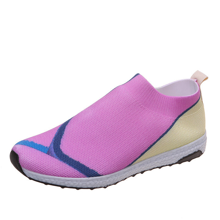Damen Leichte Strick-Slipper-Sneaker ohne Schnürung mit atmungsaktivem Mesh und gedämpfter Plateausohle – Lioré