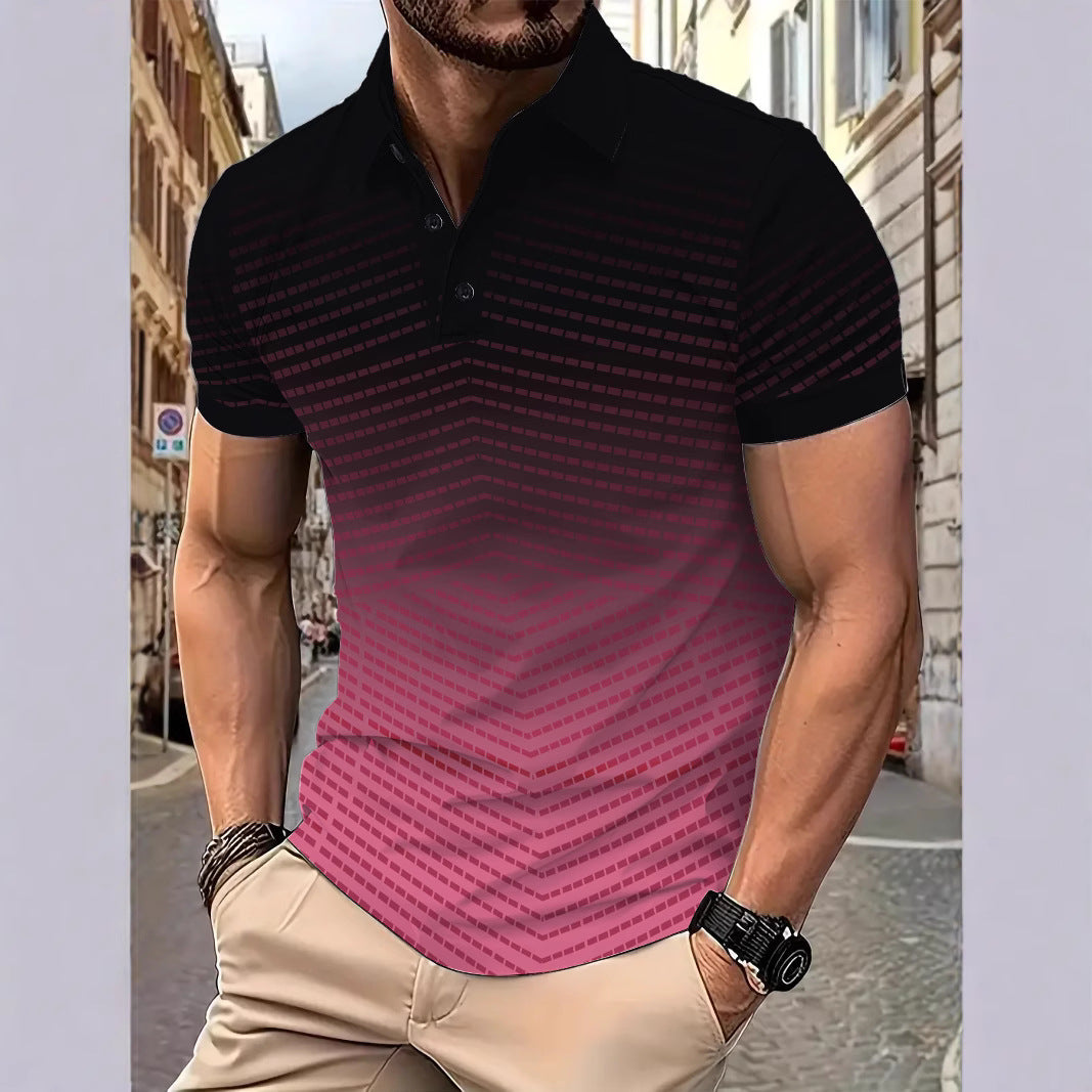 Herren Poloshirt mit modernem 3D-Muster Echoarchiv