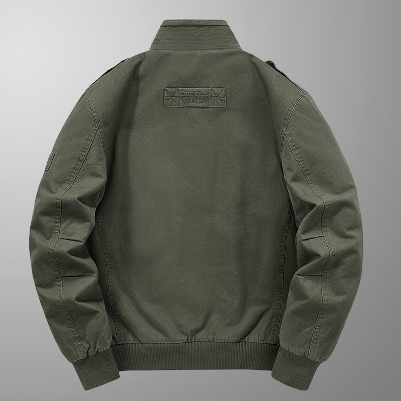 Herren Thermo-Canvasblouson mit durchgehendem Teddyfutter, Rippkragen und Utility‑Pattentaschen Echo Archiv
