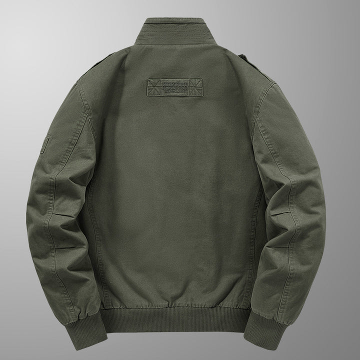 Herren Thermo-Canvasblouson mit durchgehendem Teddyfutter, Rippkragen und Utility‑Pattentaschen Echo Archiv