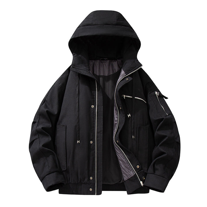 Herren Utility-Kapuzenjacke mit Reißverschluss, multifunktionalen Taschen und elastischem Saum Echo Archiv
