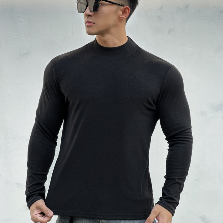 Herren Langarmshirt aus atmungsaktiver Baumwollmischung mit sportlichem Schnitt Echoarchiv