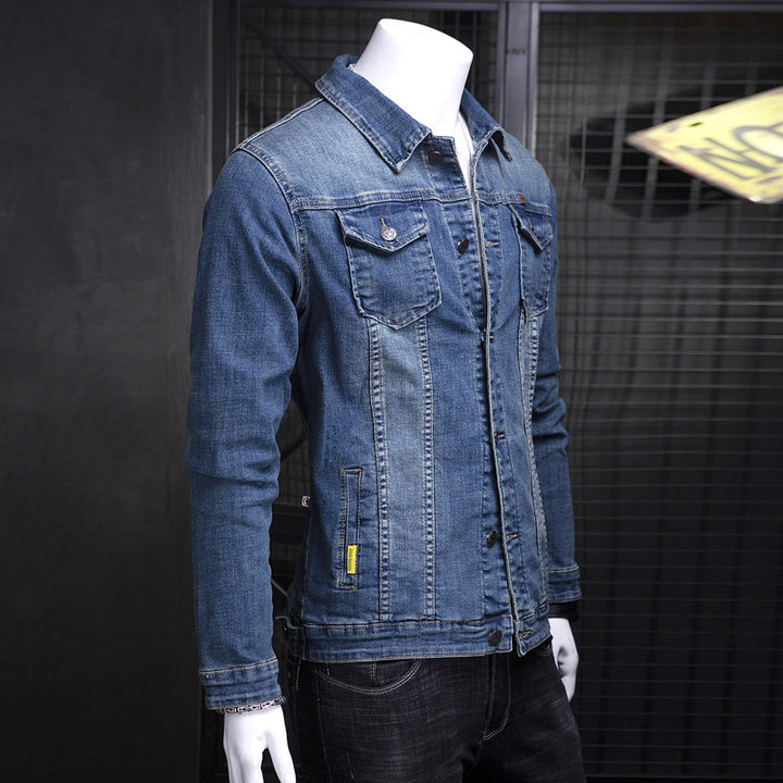 Herren Modische Jeansjacke mit Brusttaschen Echo Archiv