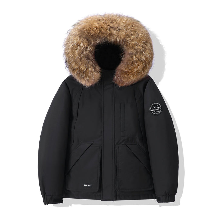 Herren winterfeste Daunenjacke mit abnehmbarer Kapuze und isolierender Fütterung Echoarchiv