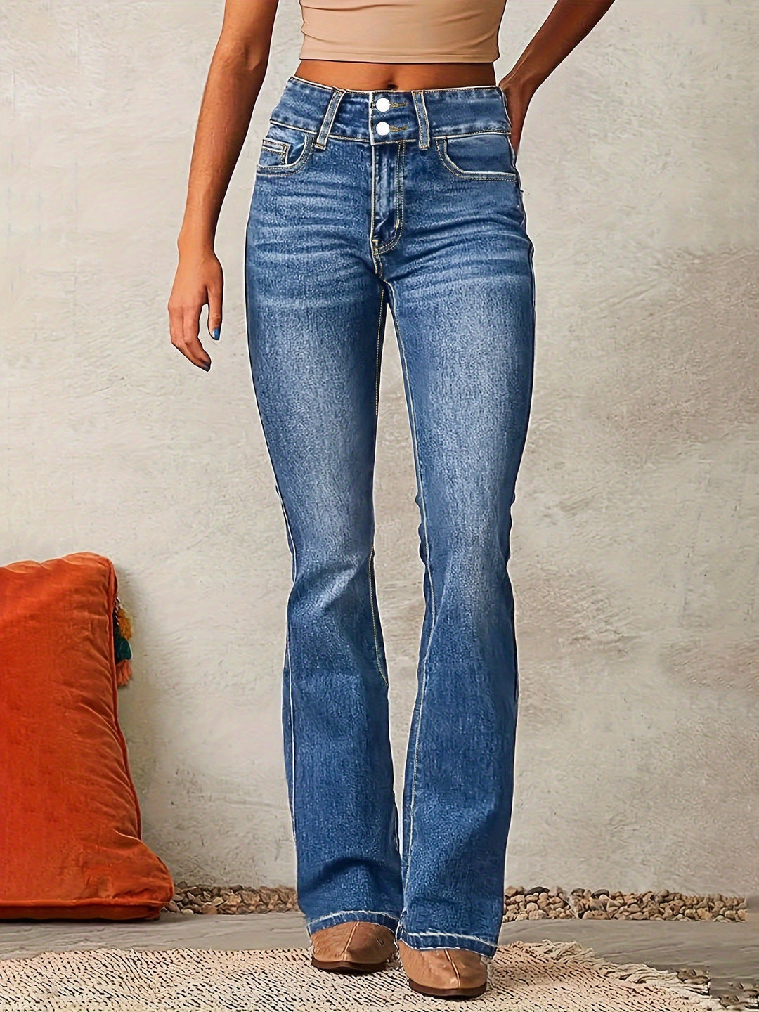 Damen Hochtaillierte Bootcut JEchoarchivns Echoarchiv