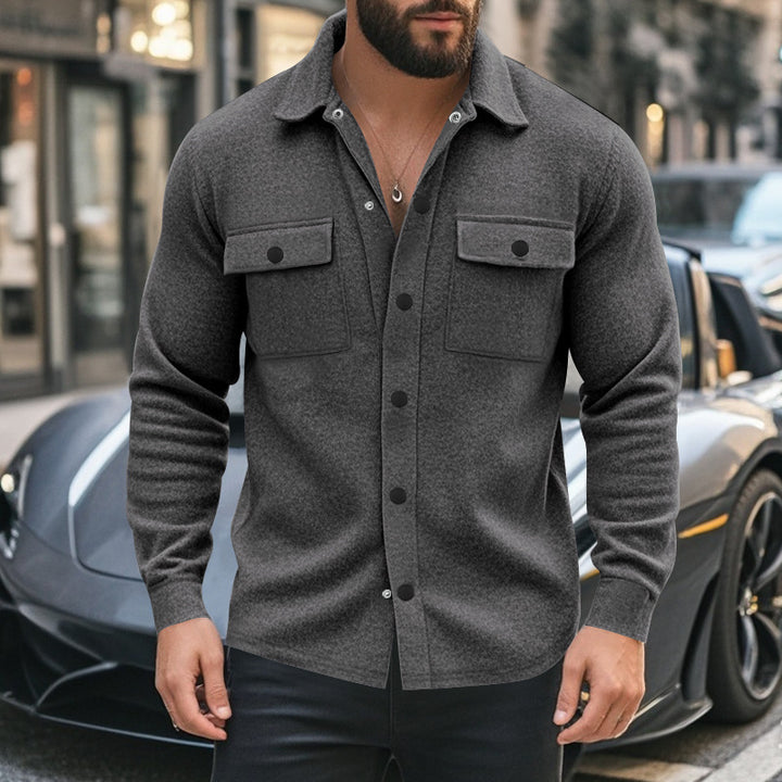 Herren strukturierte Arbeitsjacke mit praktischen Taschen Echoarchiv