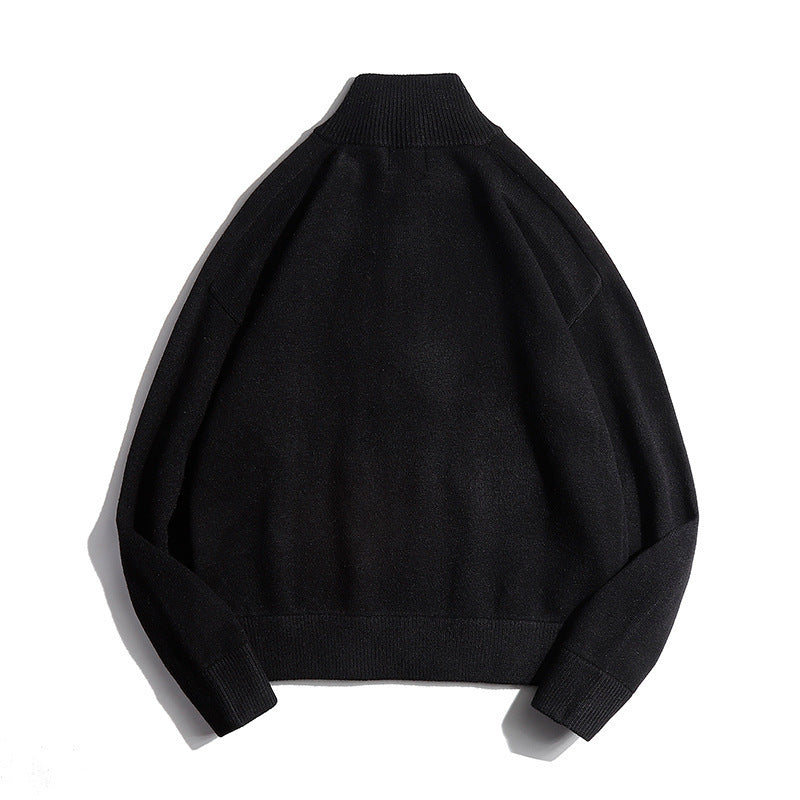 Herren Feinstrickpullover mit halbem Reißverschluss und Stehkragen Echo Archiv