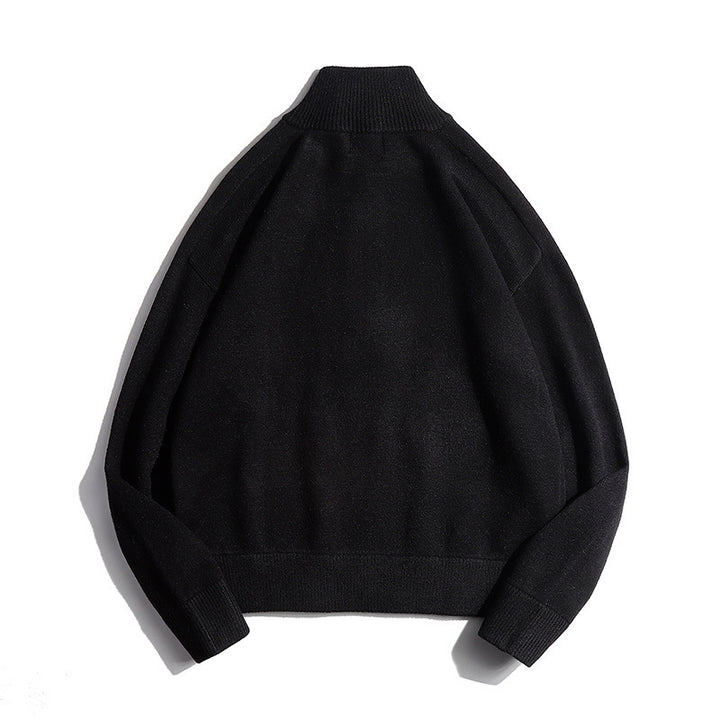 Herren Feinstrickpullover mit halbem Reißverschluss und Stehkragen Echo Archiv