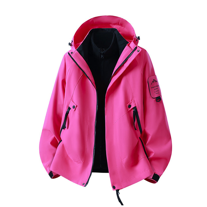 Herren Zwei-in-eins Wetterschutzjacke mit abnehmbarer Steppweste und verstellbarer Kapuze Echoarchiv
