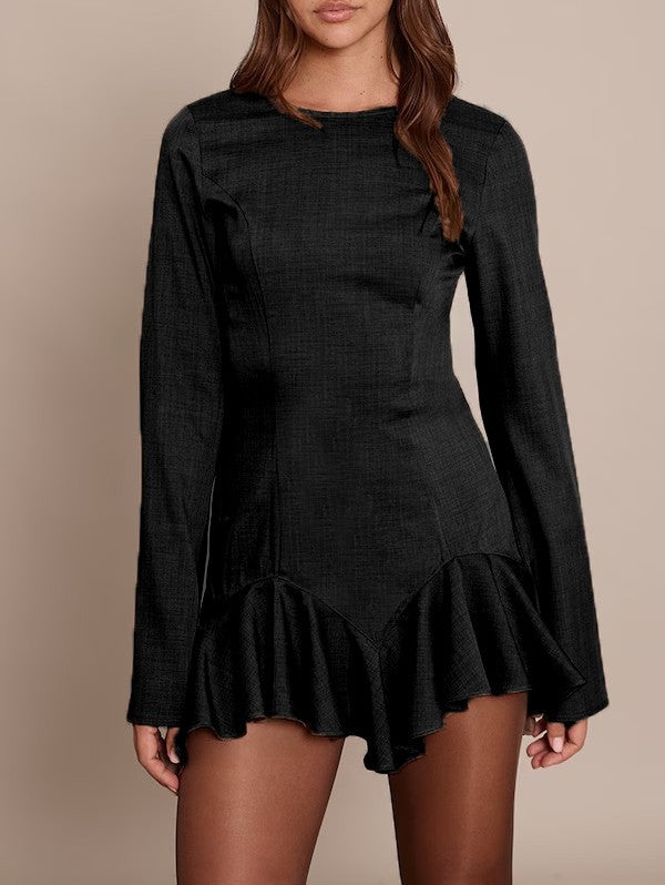 Damen Elegantes Wickelkleid mit Rüschensaum Echo Archiv