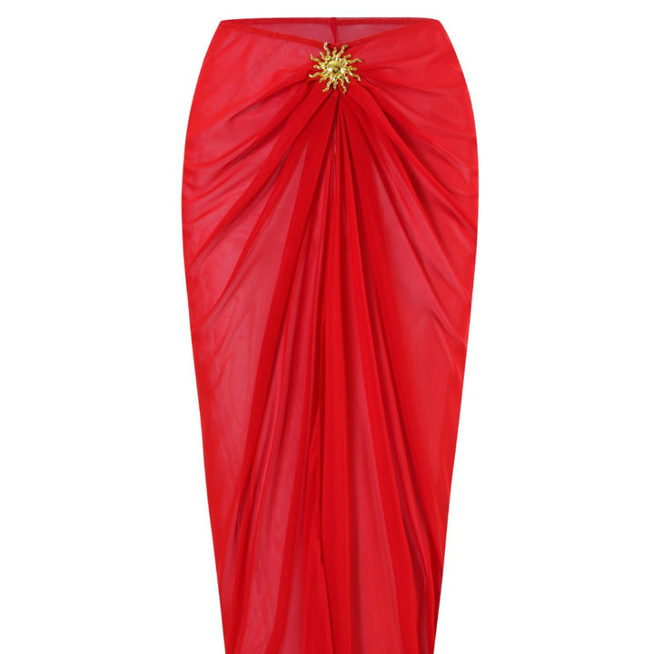 Damen Einteiler Badeanzug mit transparentem Wickelrock Echo Archiv
